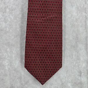 Jones‎ New York Red Blue White Geometric Dots 100% Silk Men's Neck Tie NWOT